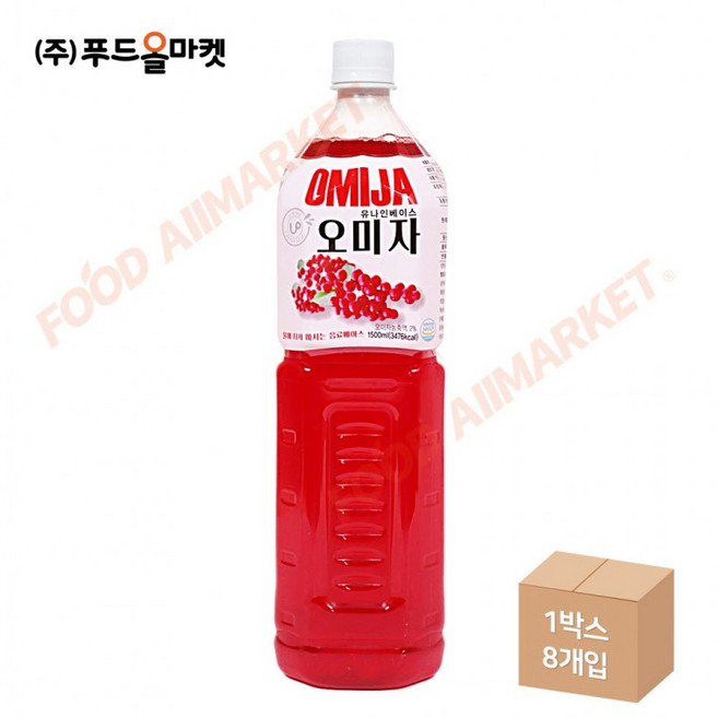 유나인베이스 오미자 음료베이스 1.5L x 4, 4개