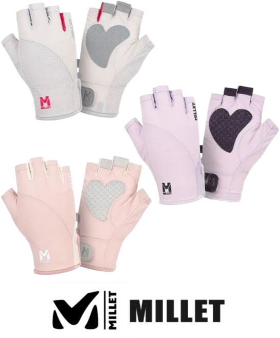 [백화점 매장판] 밀레 여성 숏장갑 아웃도어 산행 등산 등산장갑 반장갑 여자장갑 여성장갑, 라이트 퍼플, 1세트