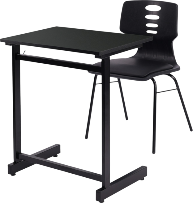 스튜디오칼츠 학원용 책상 의자 세트 102 DESK + 102 Chair SET, 블랙, 모카 브라운