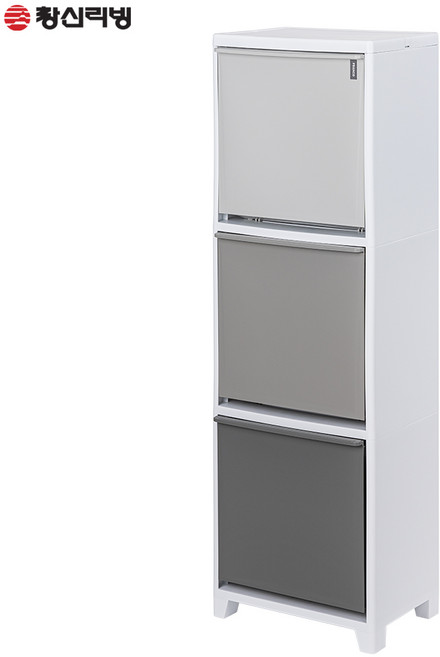 프랑코 스탠드 분리수거함 2단/3단 그레이, 그레이믹스