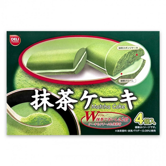 델리 말차 플레이버 케이크 18g 4P, 72g, 1세트