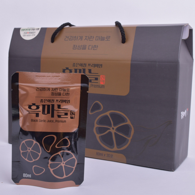 [마늘농사.가공.판매] 프리미엄 흑마늘진액(유기농 마늘사용), 10개, 80ml