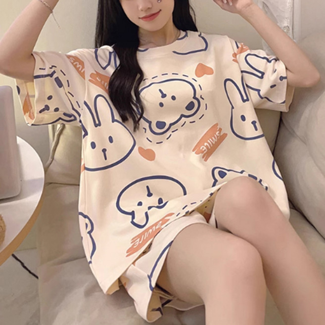 벨라미티나 귀여운 캐릭터 홈웨어 파자마 잠옷 반팔 상하세트