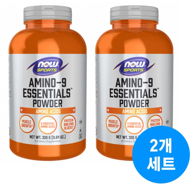나우푸드 아미노-9 에센셜 파우더 글루텐 프리, 2개, 330g - 쿠팡