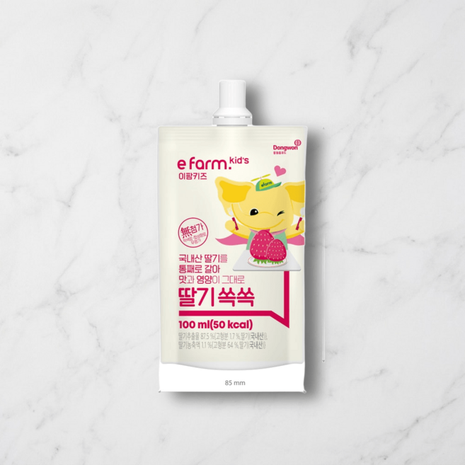 이팜키즈 주스 딸기쏙쏙음료 1박스, 40개, 100ml