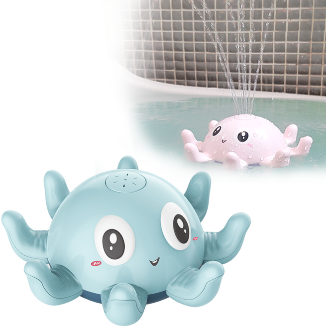 불빛나는 분수 문어 목욕놀이완구, 불빛나는 분수문어_핑크, 1개