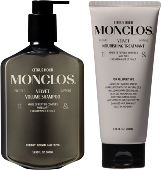 몽클로스 벨벳 볼륨 샴푸 500ml + 벨벳 너리싱 트리트먼트 200ml, 1개