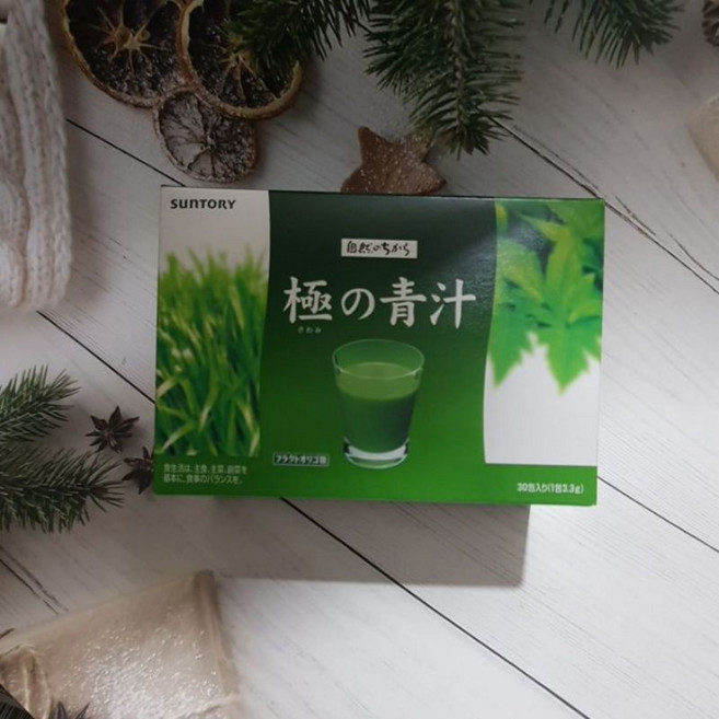 SUNTORY 三得利 極之青汁 大麥若葉 明日葉粉末, 1個, 隨身包30包(無盒）, 30份