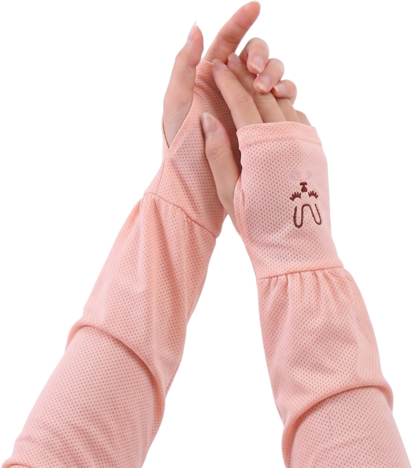 푸뚜로 여성용 운전 팔토시 자외선차단 손등커버, 1개, 토끼자수 피치