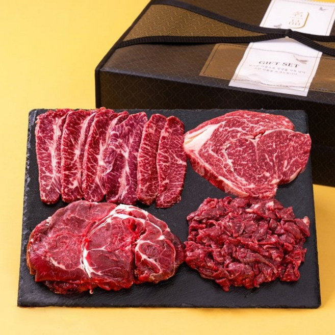 농부들의수확 서 진님 생산/부직포가방포장 1등급 한우 선물세트 2호 등심250g+부채살250g+국거리250g+불고기250g/총 1kg, 1-2일내 순차발송, 1