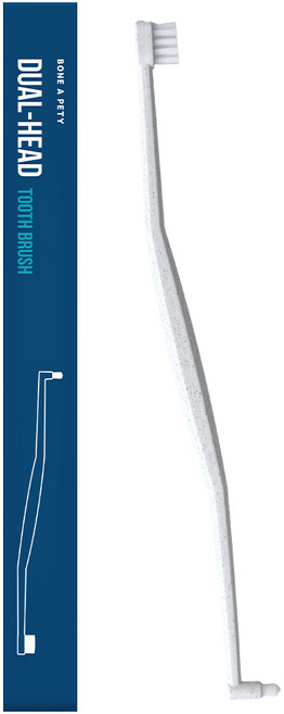 본아페티 고양이 강아지 듀얼헤드 칫솔 의료용미세모 치석제거 양치, 1개, 그레이