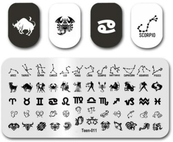 네일용스티커 일본 만화 스타일 네일 아트 스탬핑 플레이트 섹시한 꽃 프린팅 동물 문자 이미지 스테인레, 1개, 02 3