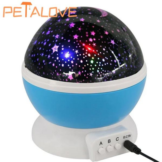 GEEKI 홈 파티 인테리어 조명 장식 감성 무드등 수면등 수유등 갤럭시 호환 프로젝터 별이 빛나는 하늘 회전 LED 야간 천문관 침실 별 달 빛 선물 램프, [02] Blue