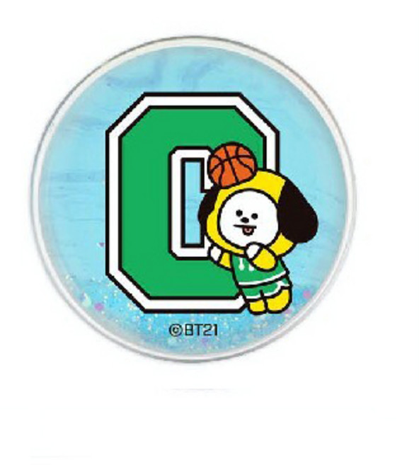 BT21 방탄굿즈 드림팀 글리터 하트 그립홀더, 1개, 원형 치미