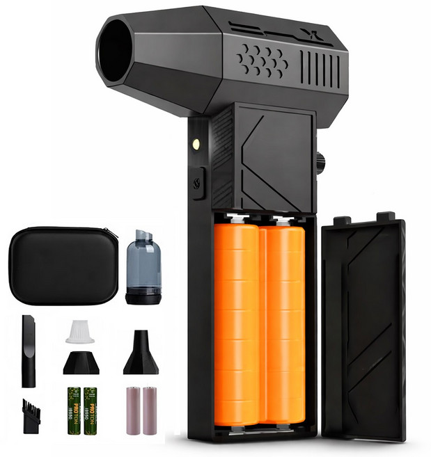 초강력 반영구적 사용 제트팬 송풍기 무선 청소기 에어건 배터리교체형 차량용 청소 캠핑 먼지 낙엽 물기 제거, V일렉트로닉스 제트팬 송풍기, 블랙