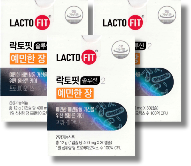 락토바이옴 솔루션 예민한 장 유산균, 30정, 3개