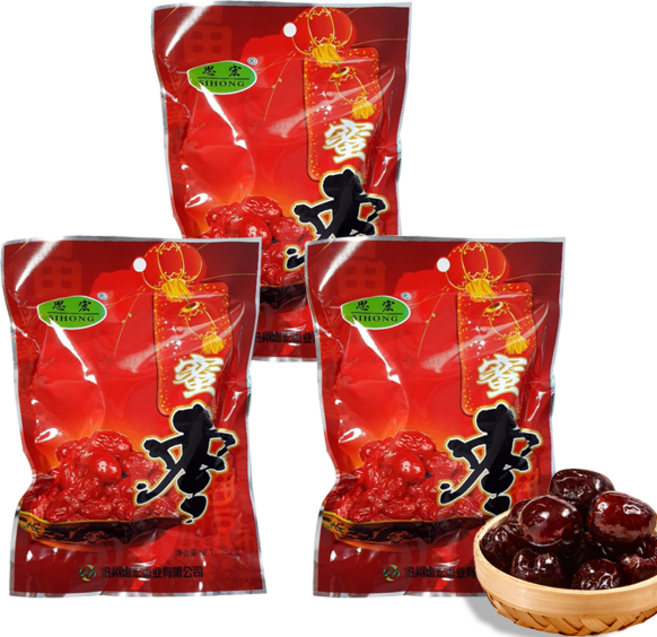 홍홍 중국식품 꿀대추 대추당절임 중국대추, 3개, 252g