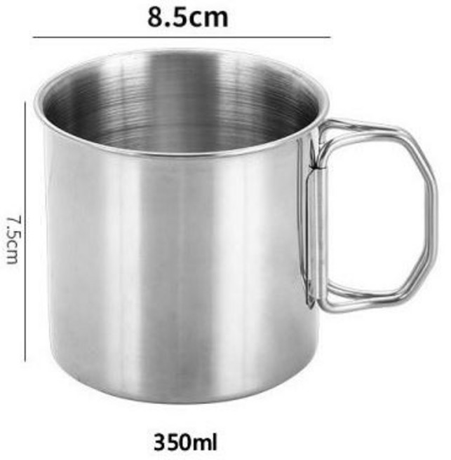 戶外露營登山不鏽鋼折疊杯 - 便攜式茶杯咖啡杯, 350ml (小), 1個
