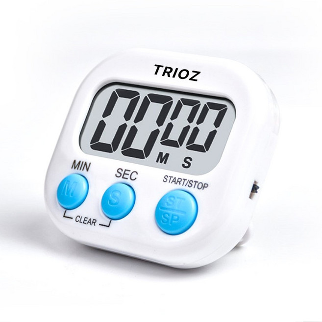 트리오즈 디지털 캔디 타이머 쿠킹 주방 요리 자석 제빵 베이킹, 1개, 화이트