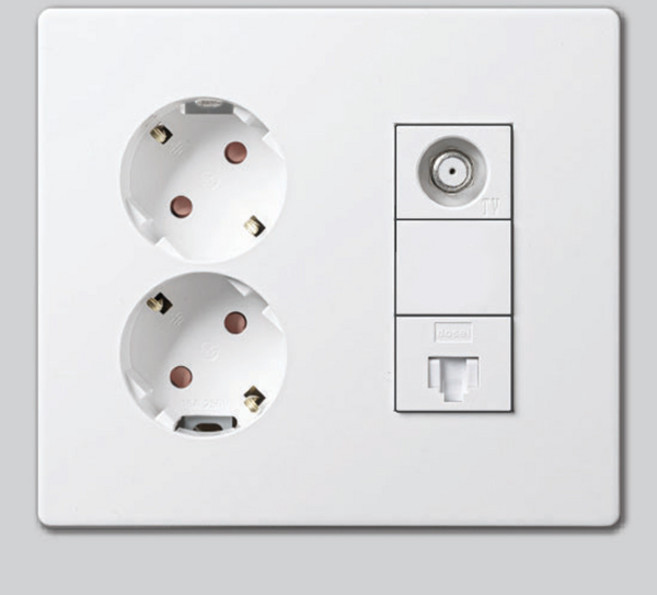 dosel D2 통합수구 2개용 2구콘 + CATV + 8P 셀프인테리어 국산 KS인증, 1개