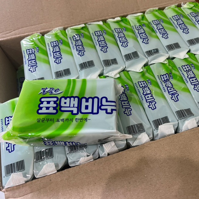 깔끔이 표백비누 빨래비누 240g 40개 세탁비누 재활용비누, 4개