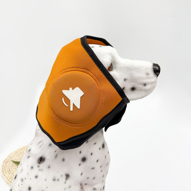 겨울 강아지소음귀마개 반려견 애견 강아지 불안 소음 감소 강아지소음차단 귀마개 귀덮개 강아지귀마개 (애완동물 귀보호), M, 주황색