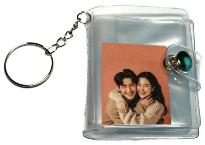 증명사진앨범 바인더 띠부씰 앨범 북 미니 포토키링, 증사앨범 핑크1P 01847LDPC