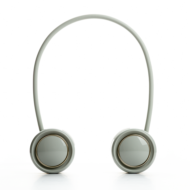 픽앤고 핸즈프리 휴대용 넥밴드 선풍기, 그린