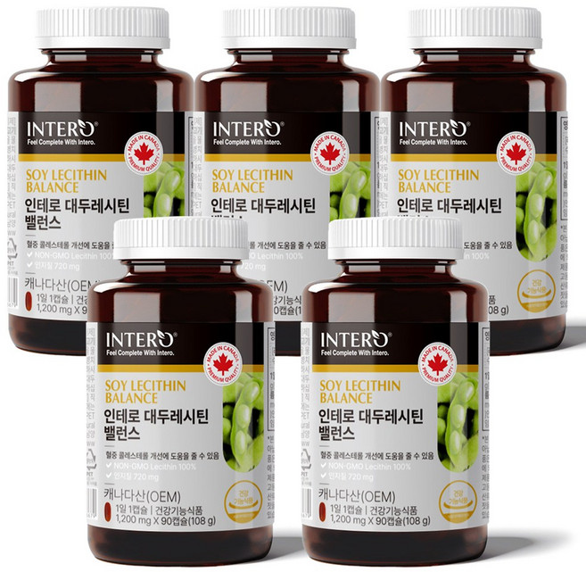인테로 대두 레시틴 밸런스 108g, 90정, 5개