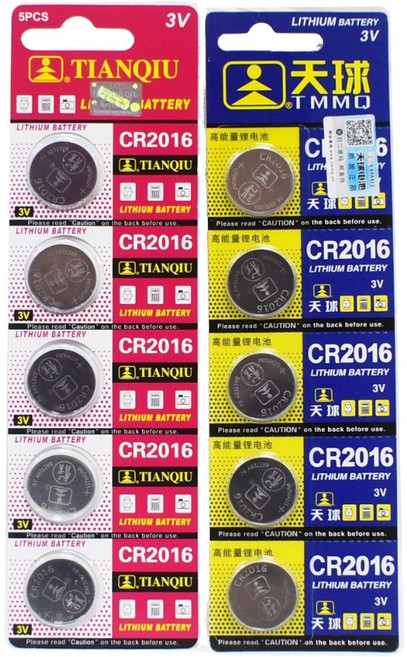 TIANQIU 天球 CR2016鈕扣電池 水銀替代品 計算機遙控器適用, 1套, 5個裝