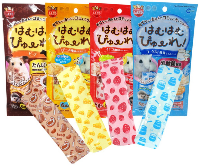 소동물 햄스터 고슴도치 다람쥐 퓨레 간식 4P 소분 딸기 요거트 치즈 소고기, 1개, 20g