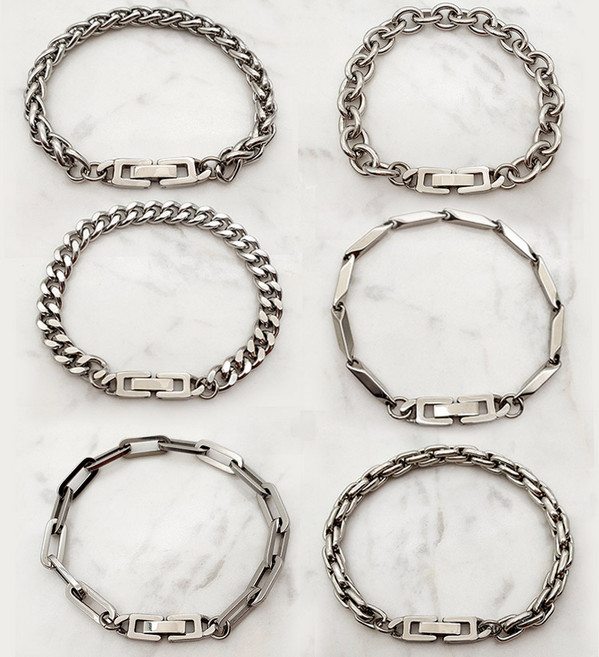 진샵 써지컬스틸 베이직한 남자여자 체인 팔찌 8종