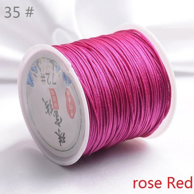 구슬 Rattail 매듭 트림 꼰 m 중국어 0.8mm 쥬얼리 실크 45 만들기 코드 새틴 나일론 코드, rose red ( 35 ), 1개