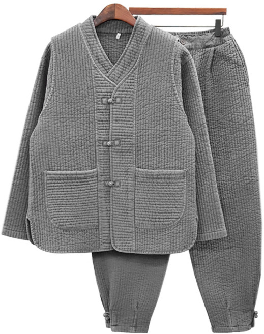 V넥 누비 남녀공용 한벌 3pcs