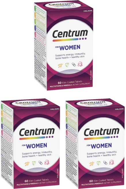 호주 센트롬 여성 데일리 멀티비타민 Centrum Women Daily Multivitamin Supplements, 60정, 3개 - 쿠팡