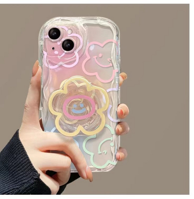 솜사탕 플라워 스마일 꽃 물결 스마트톡 휴대폰 케이스