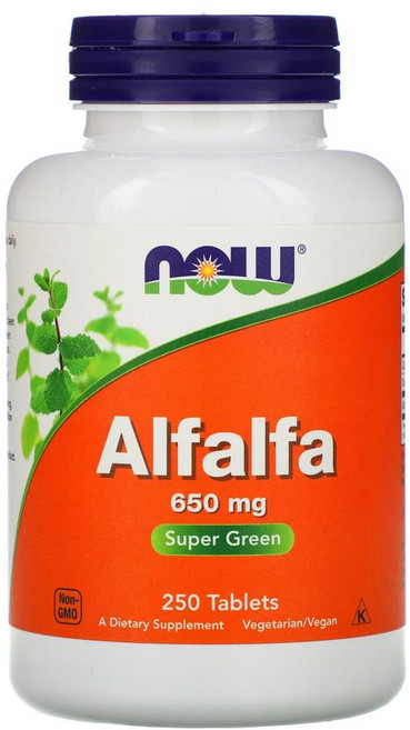 Now Foods 나우푸드 알팔파 650mg 250정 Alfalfa 스테아르산마그네슘 인산이칼슘, 1개