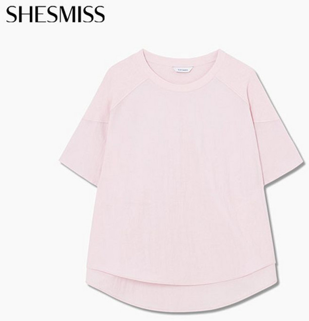 쉬즈미스 시어 나그랑 반팔 블라우스 SWWBLQ22030 LP