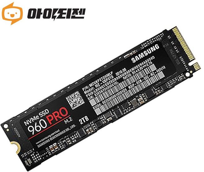 하드디스크 SSD M.2 NVME 2280 컴퓨터 노트북 내장 2TB 삼성 EVO 960 PRO