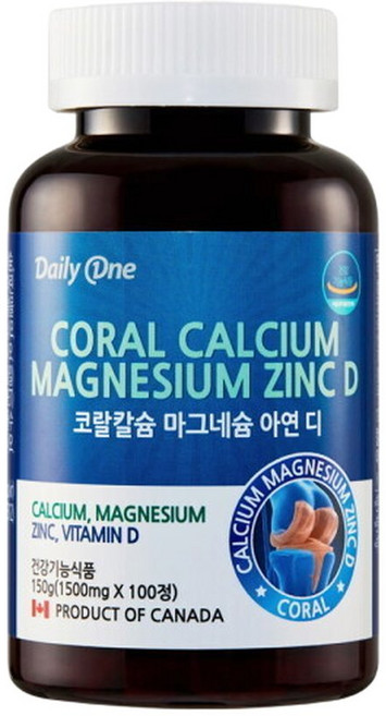 데일리원 코랄칼슘마그네슘아연디 1500mg X 100정 1통, 1개