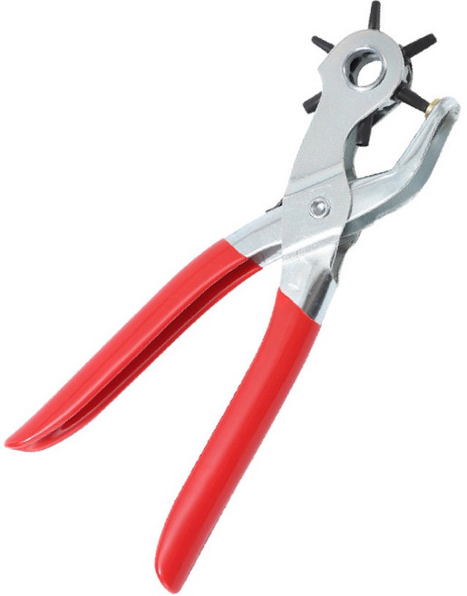 BuyBao 六種孔位省力設計皮帶打孔器, 1個, 紅色