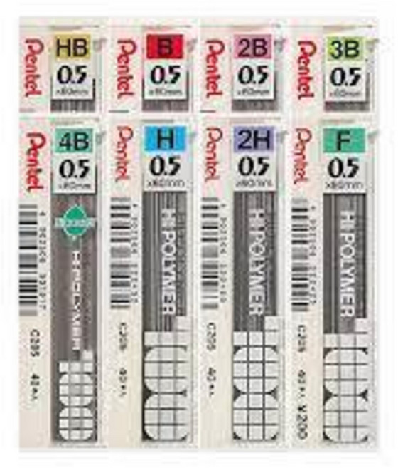Pentel 飛龍 C205 自動鉛筆芯0.5mm 40支入/筒 黑色, 1個裝, 4B-飛龍筆芯