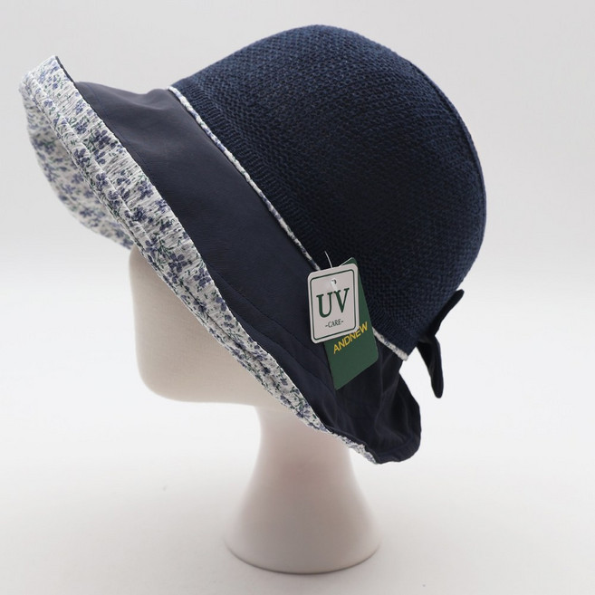 에스랑 여성 엘라리본 여름 썬캡 모자 리본 와이드챙 자외선차단 휴대용 돌돌이 썬바이저