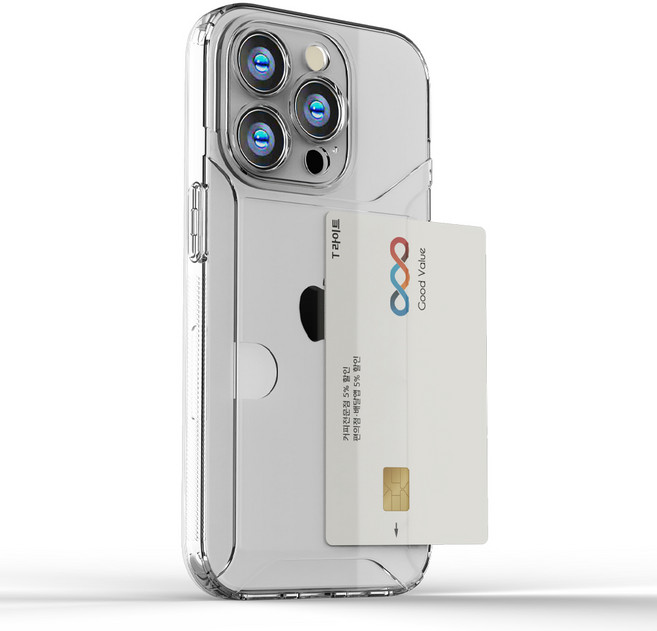 2P 굿밸류 TPU 카드홀더 슬라이드 투명케이스 아이폰17프로