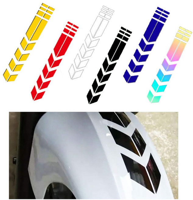 발통마켓 오토바이 머드가드 반사 스티커 휀다 헬멧 방수 안전 야간, 앞휀다화살표(카멜), 1개