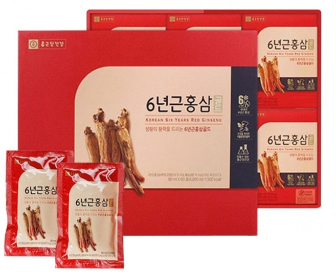 종근당건강 6년근 홍삼농축액 진액 진세노사이드 고함량 rg1 rb1 사포닌 효삼 면역 음식 영양제 부모님 명절 홍삼선물세트, 4.8L, 2박스