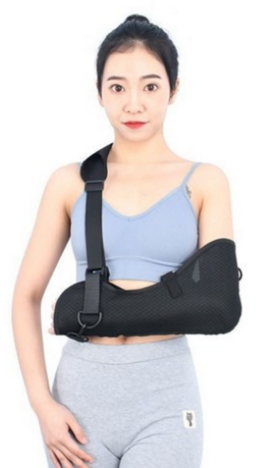 밸포밴드 회전근 어깨보조기 골절 깊스 깁스 기브스 수술 회복 팔걸이 보호대, 블랙, 1개