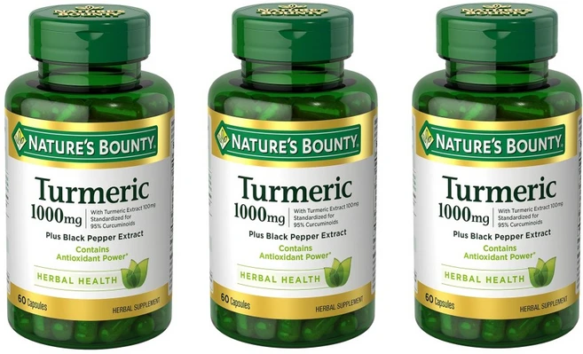 Natures Bounty 투메릭 1000mg 검은 후추 추출물 60캡슐 x3, 60정 - 쿠팡