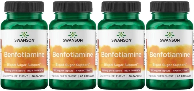 스완슨 벤포티아민 160mg 60캡슐 4팩 8개월분 비타민B1 알리티아민 아밀로베타, 60정 - 쿠팡