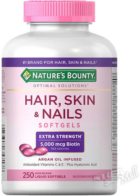 네이처스바운티 헤어 스킨&네일 250 소프트젤 NATURE'S BOUNTY HAIR SKIN AND NAILS, 1개, 250정